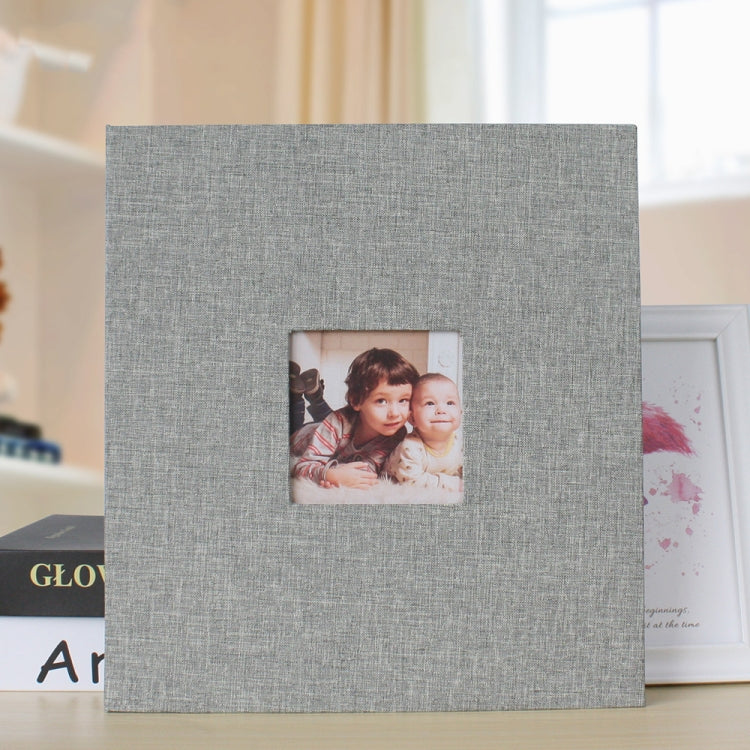 Album photo 10 pouces 20 pages/40P en tissu auto-adhésif DIY plastifié, Rouge, Vert, Jaune Gingembre, Gris