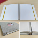 Album photo 10 pouces 20 pages/40P en tissu auto-adhésif DIY plastifié, Rouge, Vert, Jaune Gingembre, Gris