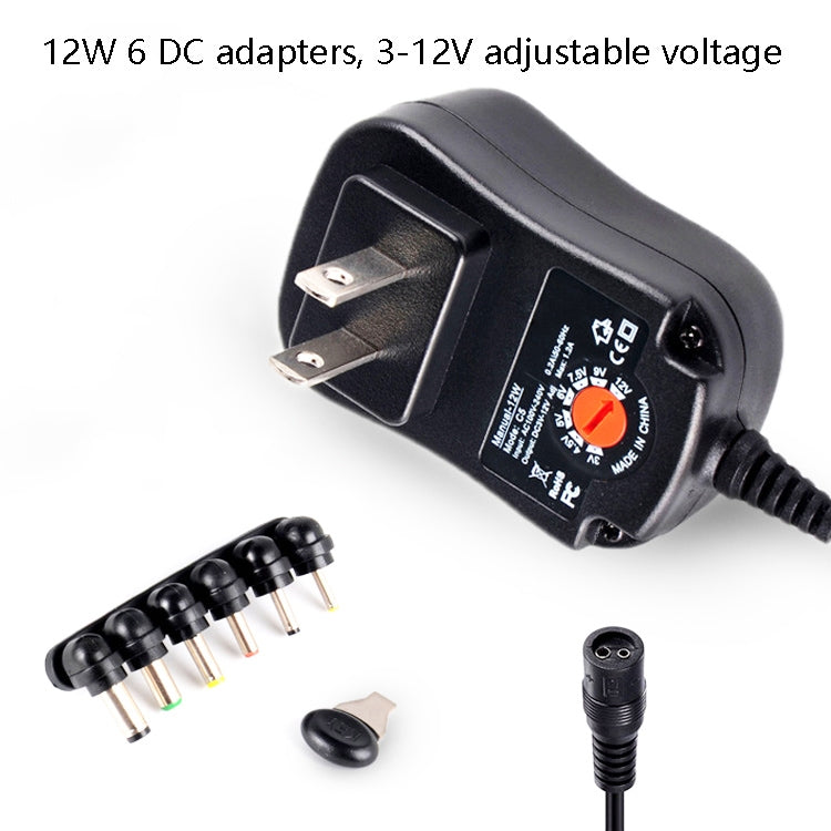 Alimentation à tension réglable C5 3-12V 12W, adaptateur secteur multifonction avec embouts DC, prise US, prise UK, prise EU