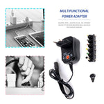 Alimentation à tension réglable C5 3-12V 12W, adaptateur secteur multifonction avec embouts DC, prise US, prise UK, prise EU