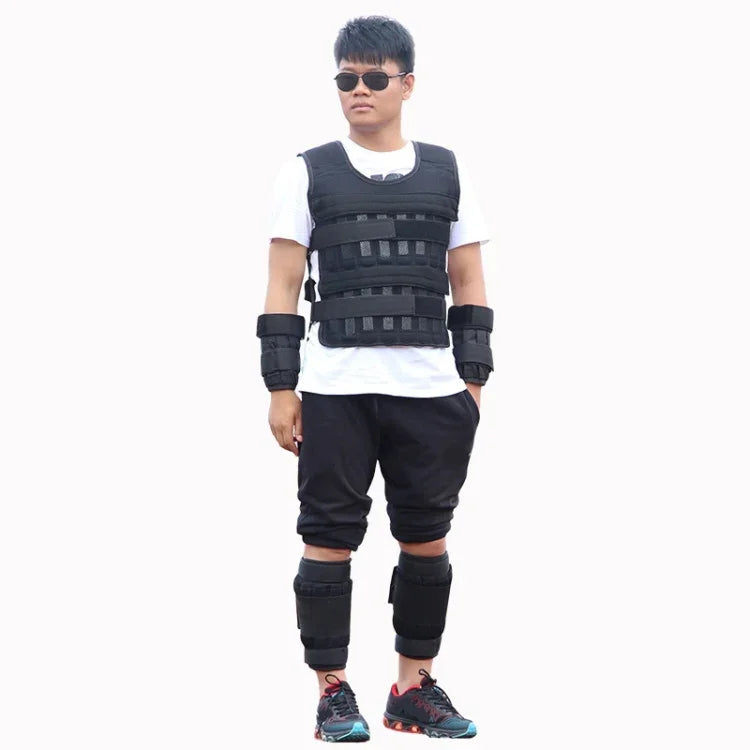 Gilet sportif avec sangles de poids pour jambes et bras Équipement d'entraînement de musculation, Spécifications : Gilet 1kg, Gilet 3kg, Gilet 5kg, Gilet 10kg, Gilet 15kg, Costume 10kg, Costume 15kg