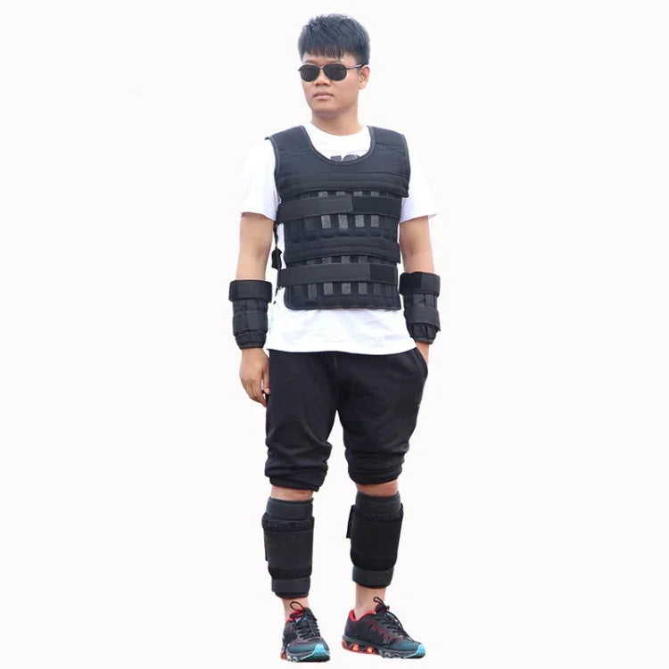 Gilet sportif avec sangles de poids pour jambes et bras Équipement d'entraînement de musculation, Spécifications : Gilet 1kg, Gilet 3kg, Gilet 5kg, Gilet 10kg, Gilet 15kg, Costume 10kg, Costume 15kg
