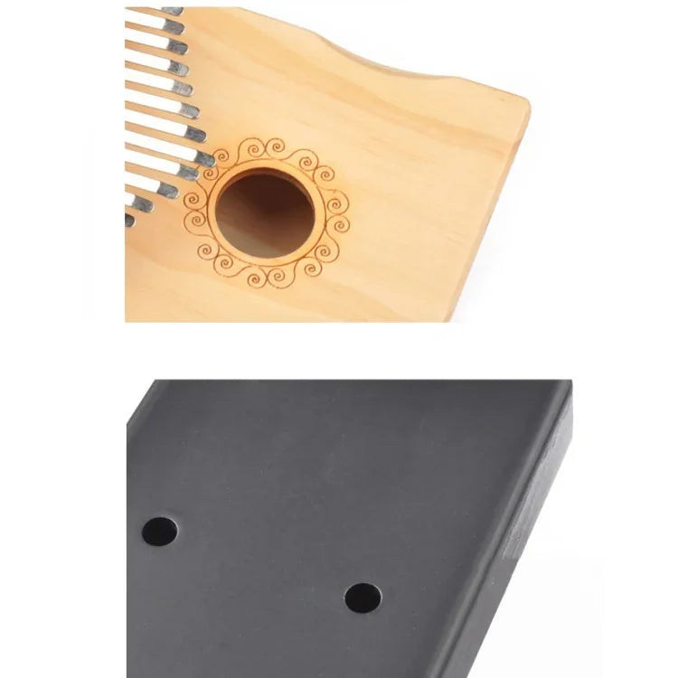 Kalimba à 17 notes pour débutants, piano à pouces, marron, kit marron, jaune, kit jaune, en bois, kit en bois, noir, kit noir
