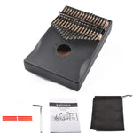 Kalimba à 17 notes pour débutants, piano à pouces, marron, kit marron, jaune, kit jaune, en bois, kit en bois, noir, kit noir