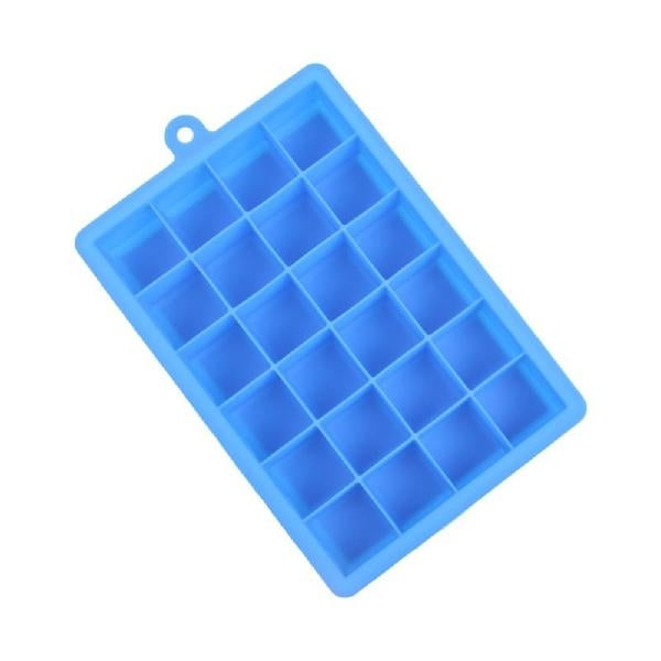 Moule à glaçons en silicone à 24 cavités, forme carrée, pour glaçons, sucettes glacées, crème glacée, 24 cavités (vert herbe), 24 cavités (rose vif)