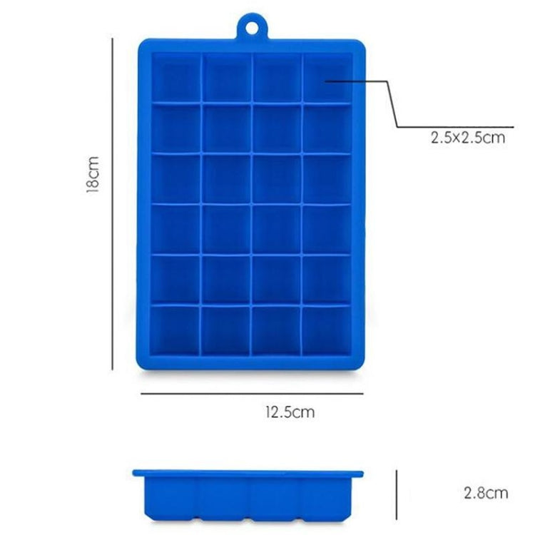 Moule à glaçons en silicone à 24 cavités, forme carrée, pour glaçons, sucettes glacées, crème glacée, 24 cavités (vert herbe), 24 cavités (rose vif)