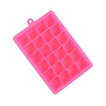 Moule à glaçons en silicone à 24 cavités, forme carrée, pour glaçons, sucettes glacées, crème glacée, 24 cavités (vert herbe), 24 cavités (rose vif)