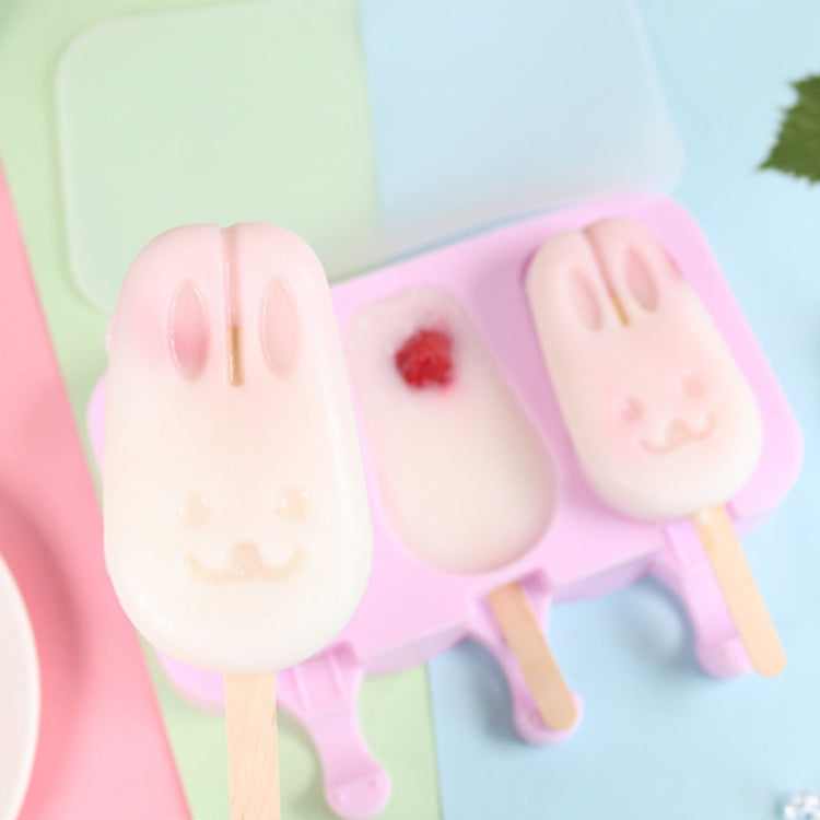 Moule à sucettes glacées en silicone avec couvercle et bâtonnet, motif dessin animé mignon, Amour