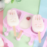 Moule à sucettes glacées en silicone avec couvercle et bâtonnet, motif dessin animé mignon, Amour