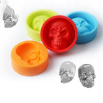 Boîte à glaçons de cuisine en silicone de qualité alimentaire, moule à glaçons créatif pour whisky, forme de patte de chat (rouge), forme de crâne (bleu), forme de crâne (vert), forme de crâne (orange)