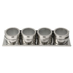 Stainless Steel Magnetic Kitchen Seasoning Cruet Set, Stainless Steel Seasoning Cruet Set
