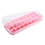 Bac à Glaçons en Silicone 24 Grilles Créatif Maison Grande Boîte à Glaçons avec Couvercle, Rose Clair, Bleu Ciel, Vert Menthe