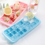 Bac à Glaçons en Silicone 24 Grilles Créatif Maison Grande Boîte à Glaçons avec Couvercle, Rose Clair, Bleu Ciel, Vert Menthe