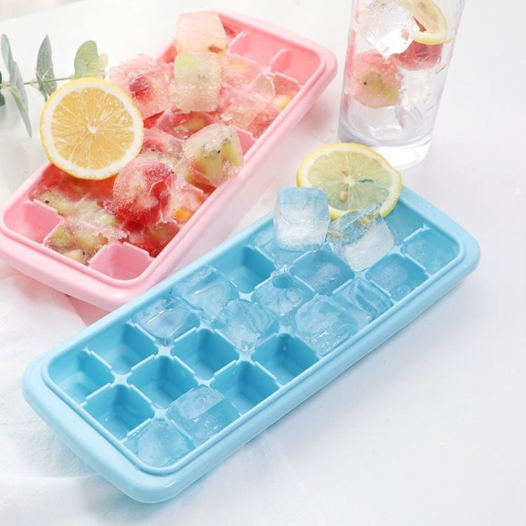 Bac à Glaçons en Silicone 24 Grilles Créatif Maison Grande Boîte à Glaçons avec Couvercle, Rose Clair, Bleu Ciel, Vert Menthe