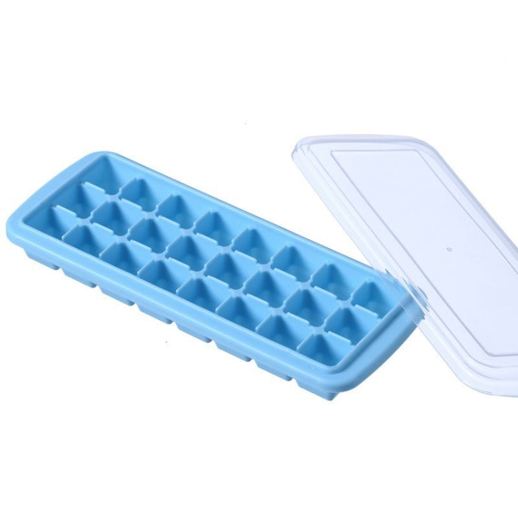 Bac à Glaçons en Silicone 24 Grilles Créatif Maison Grande Boîte à Glaçons avec Couvercle, Rose Clair, Bleu Ciel, Vert Menthe
