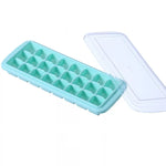 Bac à Glaçons en Silicone 24 Grilles Créatif Maison Grande Boîte à Glaçons avec Couvercle, Rose Clair, Bleu Ciel, Vert Menthe