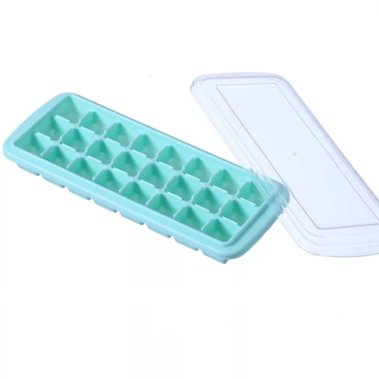 Bac à Glaçons en Silicone 24 Grilles Créatif Maison Grande Boîte à Glaçons avec Couvercle, Rose Clair, Bleu Ciel, Vert Menthe