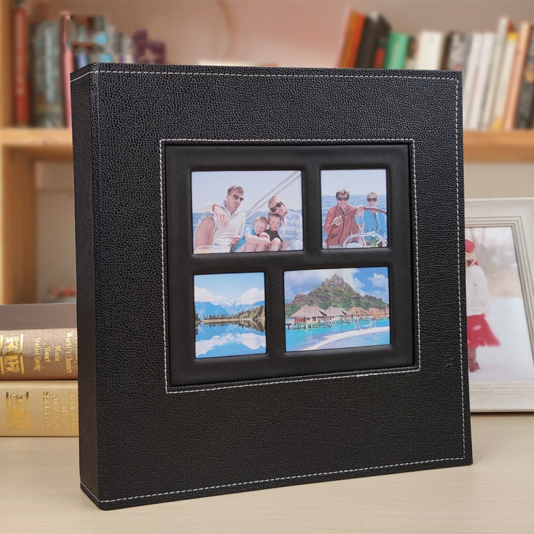 Album photo 6 pouces 600 feuilles, couverture en cuir, livre de rangement pour photos de famille, noir, marron foncé, marron clair