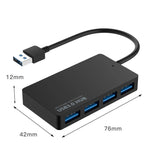 Câble adaptateur USB KYTC47 4 ports, station d'accueil USB haute vitesse ??multi-interface HUB convertisseur, USB 3.0 noir, Type-C noir