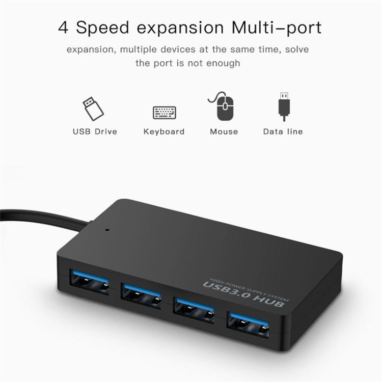 Câble adaptateur USB KYTC47 4 ports, station d'accueil USB haute vitesse ??multi-interface HUB convertisseur, USB 3.0 noir, Type-C noir