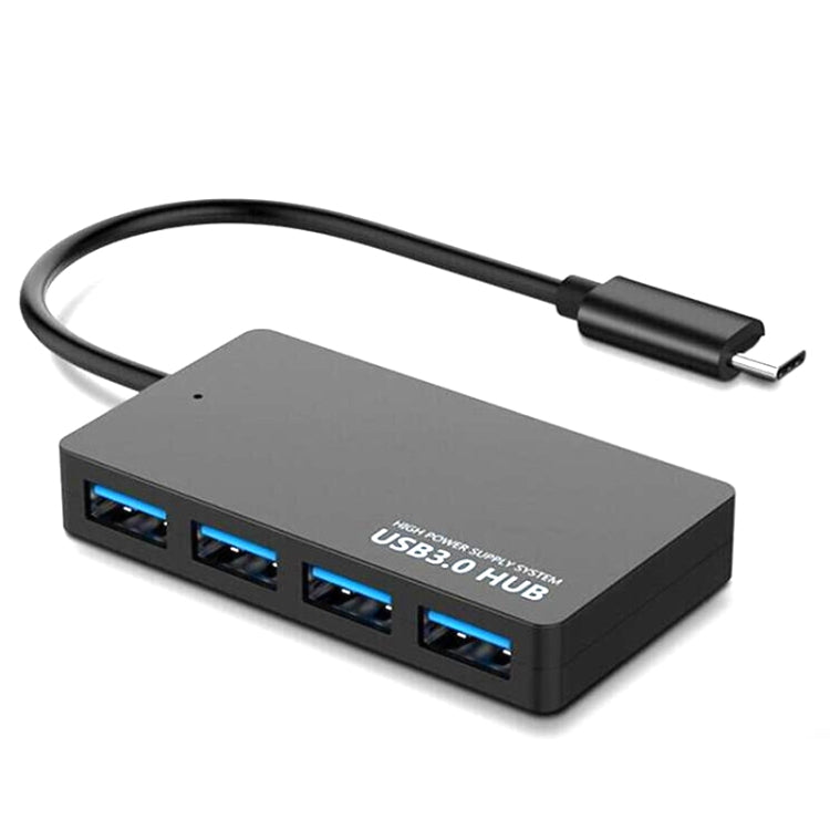 Câble adaptateur USB KYTC47 4 ports, station d'accueil USB haute vitesse ??multi-interface HUB convertisseur, USB 3.0 noir, Type-C noir