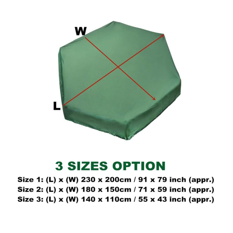 Bâche hexagonale en tissu Oxford 210D pour bac à sable, anti-UV, anti-poussière et imperméable, 230x200cm, 180x150cm, 140x110cm