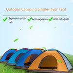T015 Tente de camping simple couche, tente de plage pour le camping, livraison aléatoire de couleurs, pour 2 personnes, 3-4 personnes