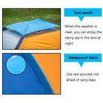 T015 Tente de camping simple couche, tente de plage pour le camping, livraison aléatoire de couleurs, pour 2 personnes, 3-4 personnes