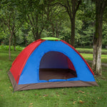 T015 Tente de camping simple couche, tente de plage pour le camping, livraison aléatoire de couleurs, pour 2 personnes, 3-4 personnes