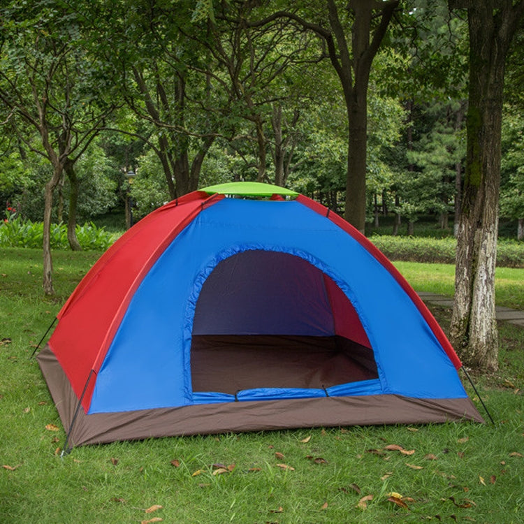 T015 Tente de camping simple couche, tente de plage pour le camping, livraison aléatoire de couleurs, pour 2 personnes, 3-4 personnes