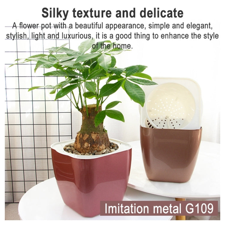 Pot de fleurs en plastique coloré imitation métal pour stockage d'eau, G109 Pot moyen, G105 Petit pot