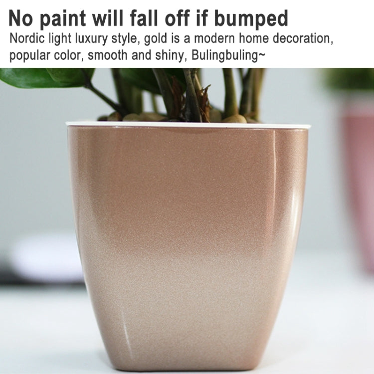 Pot de fleurs en plastique coloré imitation métal pour stockage d'eau, G109 Pot moyen, G105 Petit pot