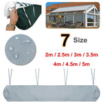 Housse de protection rétractable imperméable et anti-poussière pour auvent de terrasse, 2m, 2,5m, 3m, 3,5m, 4m, 4,5m, 5m