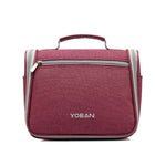 YOBAN Trousse de Toilette Suspendue Multifonctionnelle Grande Capacité pour Voyage, Imperméable, Gris, Rouge Rose, Bleu Mer