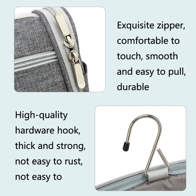 YOBAN Trousse de Toilette Suspendue Multifonctionnelle Grande Capacité pour Voyage, Imperméable, Gris, Rouge Rose, Bleu Mer