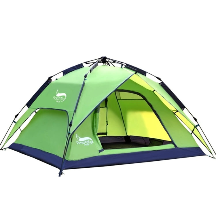 Tente de camp de voyage extérieure Desert&Fox, plage automatique facile à monter pour 3-4 personnes, Vert armée, Bleu ciel, Vert fruit