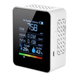 Détecteur portable de qualité de l'air CO2 formaldéhyde dioxyde de carbone, hygromètre de température intérieure avec affichage LED numérique, semi-conducteur 5 en 1
