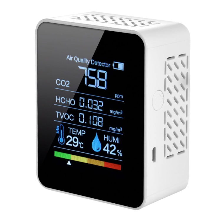 Détecteur portable de qualité de l'air CO2 formaldéhyde dioxyde de carbone, hygromètre de température intérieure avec affichage LED numérique, semi-conducteur 5 en 1