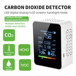 Détecteur portable de qualité de l'air CO2 formaldéhyde dioxyde de carbone, hygromètre de température intérieure avec affichage LED numérique, semi-conducteur 5 en 1