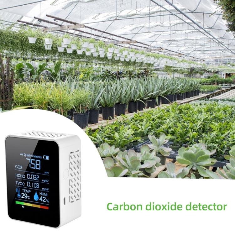 Détecteur portable de qualité de l'air CO2 formaldéhyde dioxyde de carbone, hygromètre de température intérieure avec affichage LED numérique, semi-conducteur 5 en 1