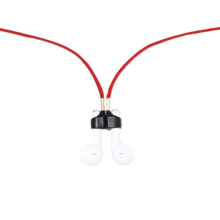 Écouteurs sans fil, cordon magnétique puissant en acrylique anti-perte pour AirPods, rouge, noir
