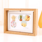 Cadre photo pivotant double face en bois, tailles : 6 pouces, 7 pouces, 8 pouces