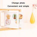 Cadre photo pivotant double face en bois, tailles : 6 pouces, 7 pouces, 8 pouces