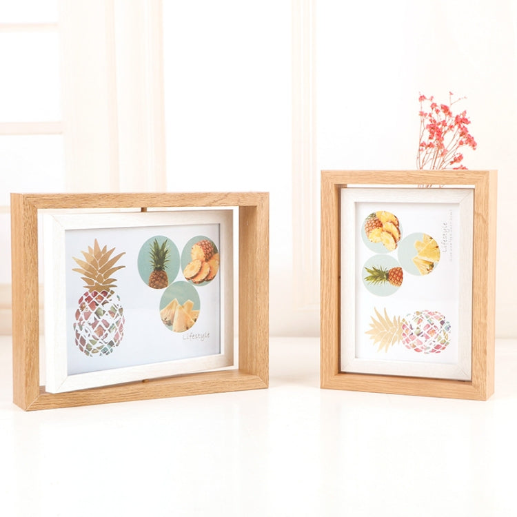 Cadre photo pivotant double face en bois, tailles : 6 pouces, 7 pouces, 8 pouces