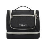 Trousse de toilette de voyage YOBAN Y-1551L, grande capacité, sac de rangement extérieur, crochet, portable, anti-moisissure, séparation sec et humide, violet, noir, gris
