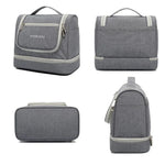 Trousse de toilette de voyage YOBAN Y-1551L, grande capacité, sac de rangement extérieur, crochet, portable, anti-moisissure, séparation sec et humide, violet, noir, gris