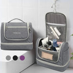 Trousse de toilette de voyage YOBAN Y-1551L, grande capacité, sac de rangement extérieur, crochet, portable, anti-moisissure, séparation sec et humide, violet, noir, gris