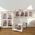 Cadre photo mural en bois avec pendule, double usage, style :, 8 pouces, deux cadres, trois cadres, quatre cadres horizontaux, quatre cadres verticaux