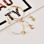 Boucles d'oreilles en cristal pour femmes Étoiles La lune Boucle d'oreille