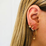 Boucles d'oreilles en cristal pour femmes Étoiles La lune Boucle d'oreille